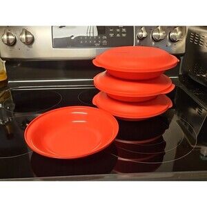 Tupperware Aloha Bowl & Plate/Cover Set Of 4 Plates W/ 3 Covers #8910A 2.75 cup